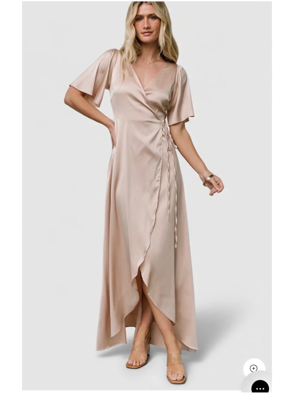 BALTIC BORN Vara Satin Maxi Wrap Dress Size 2XL